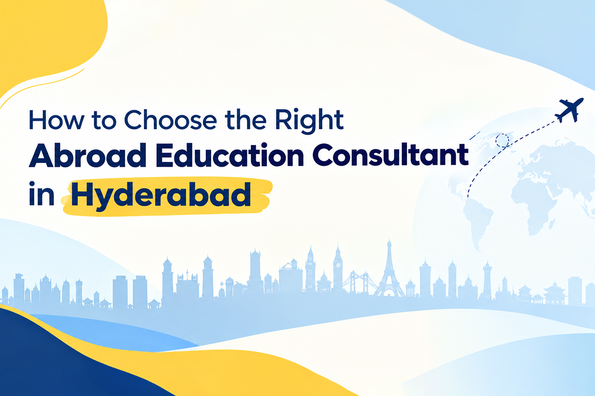 Student consulting with abroad education consultant in Hyderabad office
