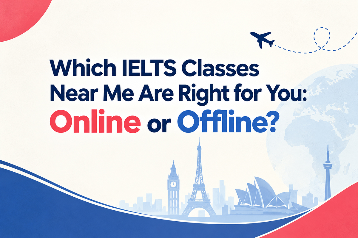 Student comparing online and offline IELTS classes near me options